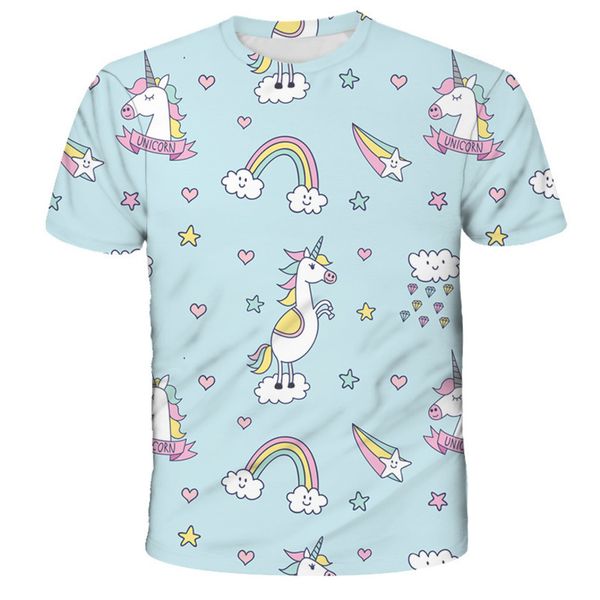 2021 summer dream unicorn 3d t-shirt breathable couple children's short sve xc9j, White;black
2021 summer dream unicorn 3d t-shirt breathable couple children's short sve xc9j, White;black