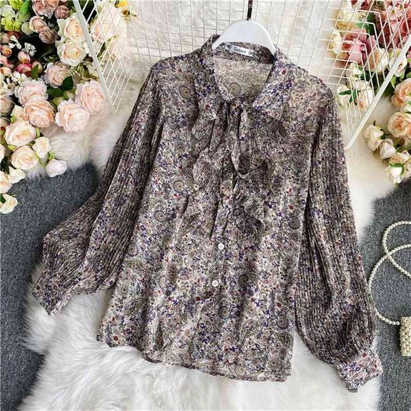 spring and autumn style pleated ruffled slim fit retro print chiffon shirt loose fashion temperament blouse women uk228 210507, White
spring and autumn style pleated ruffled slim fit retro print chiffon shirt loose fashion temperament blouse women uk228 210507, White