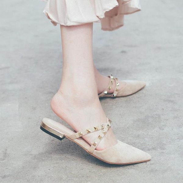 slippers timalina woman rivet slides fashion summer pointed toe square heel female outside casual shoes low, Black
slippers timalina woman rivet slides fashion summer pointed toe square heel female outside casual shoes low, Black