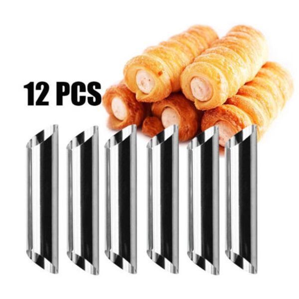 baking & pastry tools 12pcs cannoli tube cone roll mould stainless steel spiral croissants mold cream horn cake bread bakeware accessories
baking & pastry tools 12pcs cannoli tube cone roll mould stainless steel spiral croissants mold cream horn cake bread bakeware accessories