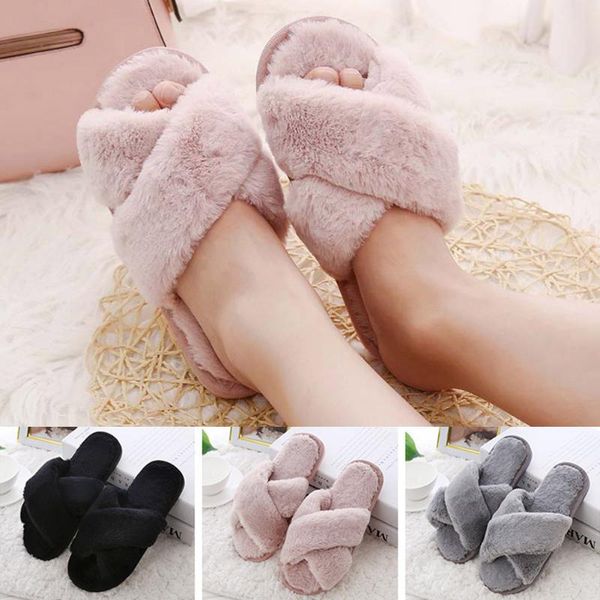 women fluffy winter sandal cross plush open toe soft flat shoes warm faux fur slipper home female slippers, Black
women fluffy winter sandal cross plush open toe soft flat shoes warm faux fur slipper home female slippers, Black