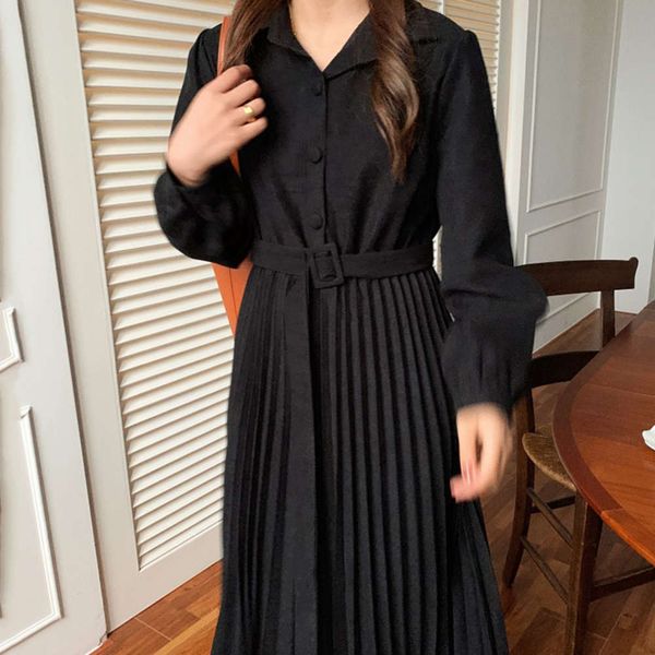 casual dresses dress chic french elegant lapel single breasted slim high waist corduroy pleated with belt m2lg, Black;gray
casual dresses dress chic french elegant lapel single breasted slim high waist corduroy pleated with belt m2lg, Black;gray