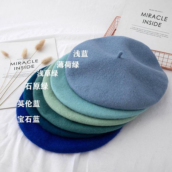 berets retro british wool beret thickened japanese painter hat korean version of all-match pumpkin bonnets for women, Blue;gray
berets retro british wool beret thickened japanese painter hat korean version of all-match pumpkin bonnets for women, Blue;gray