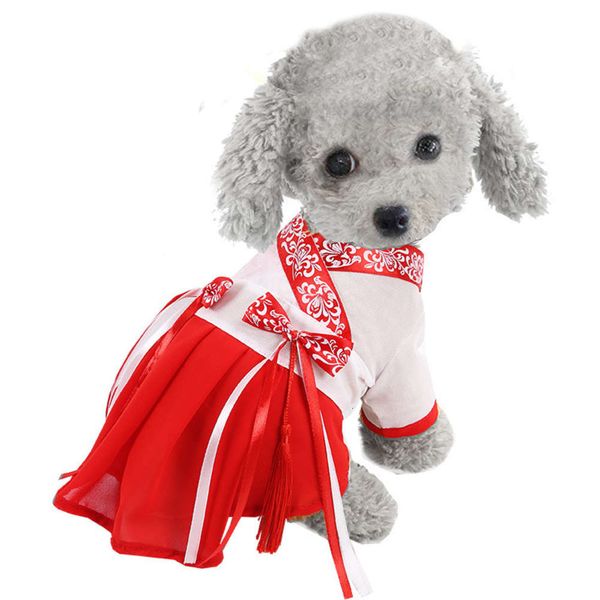 the dog clothes pet spring summer blue white porcelain cool and breathable princess chiffon hanfu skirt teddy bear
the dog clothes pet spring summer blue white porcelain cool and breathable princess chiffon hanfu skirt teddy bear