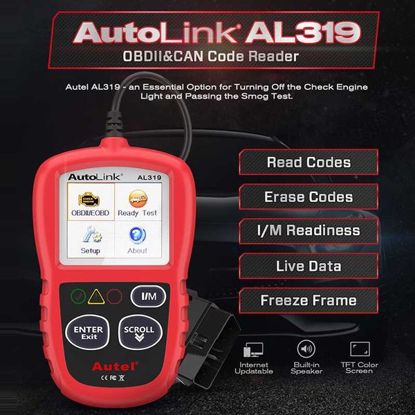 code readers & scan tools autel autolink al319 auto diagnostic tool obd2 reader obd 2 scanner automotriz read erase dtc pk elm327 cr3001
code readers & scan tools autel autolink al319 auto diagnostic tool obd2 reader obd 2 scanner automotriz read erase dtc pk elm327 cr3001