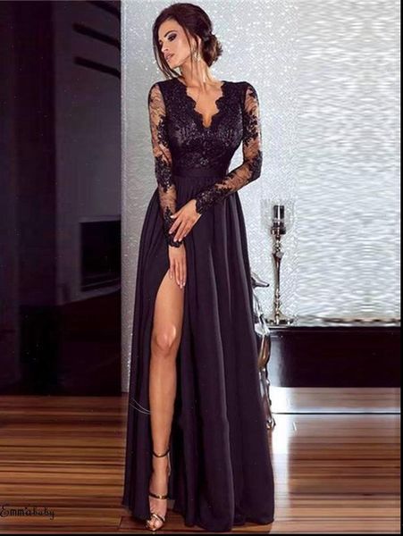 fashion v neck womens dresses lace long sleeve formal prom gown party evening high s 2xl, Black;gray
fashion v neck womens dresses lace long sleeve formal prom gown party evening high s 2xl, Black;gray