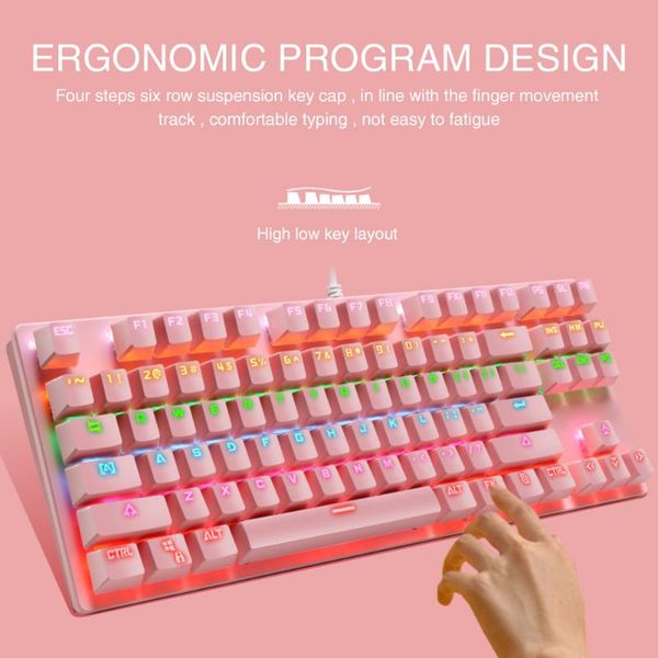 for pc waterproof typing home office anti ghosting ergonomic colorful backlit 87 keys mechanical keyboard plug and play fashion keyboards
for pc waterproof typing home office anti ghosting ergonomic colorful backlit 87 keys mechanical keyboard plug and play fashion keyboards