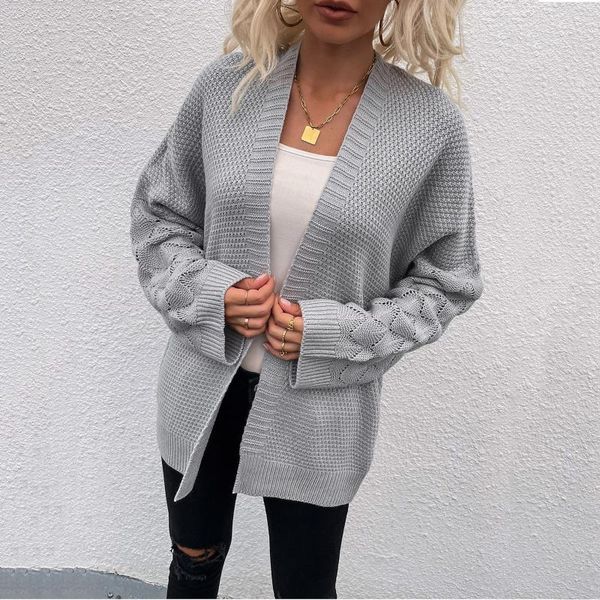women's sweaters knitted sweater autumn winter v-neck cardigan solid medium length hollow casual streetwear loose coat female, White;black
women's sweaters knitted sweater autumn winter v-neck cardigan solid medium length hollow casual streetwear loose coat female, White;black