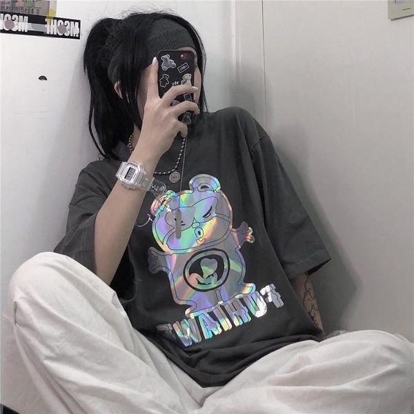 harajuku style short-sleeved t-shirt female original reflective small animals printing men women casual loose summer 2021 women's, White
harajuku style short-sleeved t-shirt female original reflective small animals printing men women casual loose summer 2021 women's, White