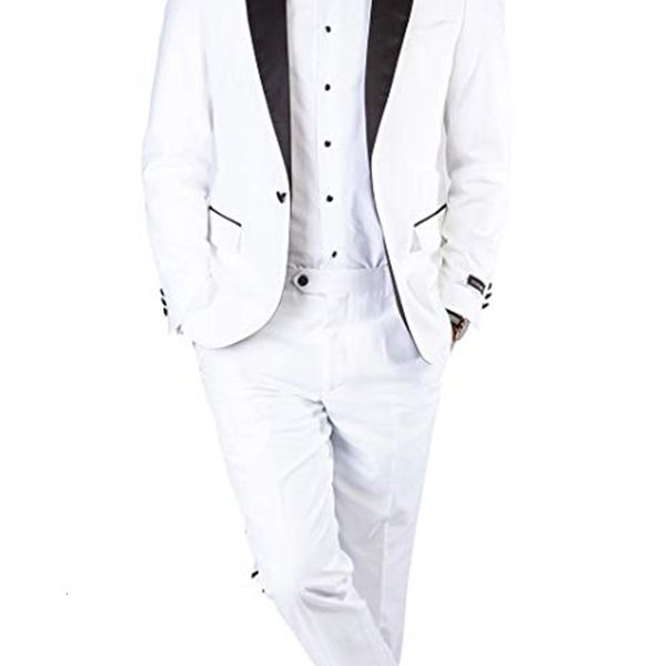 men's suits & blazers arrival groomsmen white groom tuxedos peak black lapel men wedding man bridegroom blazer (jacket + pants tie, White;black
men's suits & blazers arrival groomsmen white groom tuxedos peak black lapel men wedding man bridegroom blazer (jacket + pants tie, White;black
