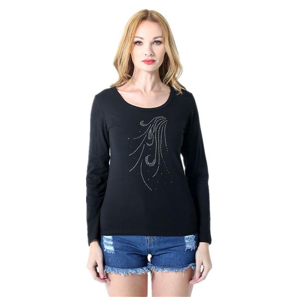 women's t-shirt hiawatha long sleeve women spring autumn clothing 2021 fashion drilling black large size t shirts t25960, White
women's t-shirt hiawatha long sleeve women spring autumn clothing 2021 fashion drilling black large size t shirts t25960, White
