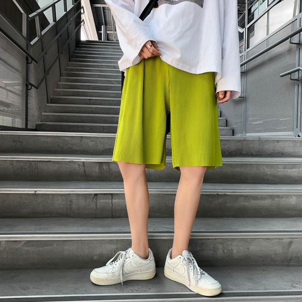 men's shorts summer pleated fashion black green white casual men streetwear loose beach mens large size m-5xl, White;black
men's shorts summer pleated fashion black green white casual men streetwear loose beach mens large size m-5xl, White;black
