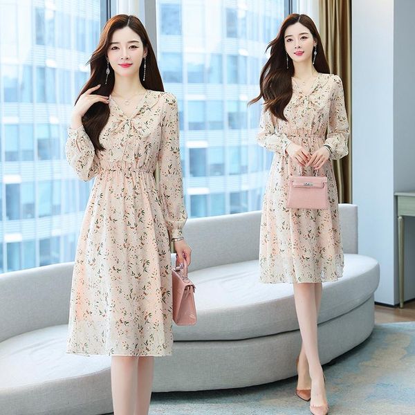 casual dresses midi chiffon women floral dress autumn spring runway 2021 y2k korean fairy long sleeve vintage elegant boho party night, Black;gray
casual dresses midi chiffon women floral dress autumn spring runway 2021 y2k korean fairy long sleeve vintage elegant boho party night, Black;gray