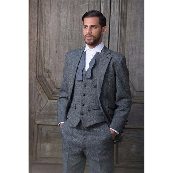 custom made grey tweed formal men suit slim fit classic mens tuxedo 3 piece wedding suits (jacket+pants+vest) men's & blazers, White;black
custom made grey tweed formal men suit slim fit classic mens tuxedo 3 piece wedding suits (jacket+pants+vest) men's & blazers, White;black