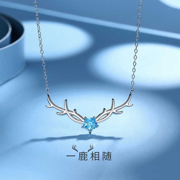 new wancheng sier one deer has your necklace, deersson's antler pendant, net red, same elk's clavicle chain, Silver
new wancheng sier one deer has your necklace, deersson's antler pendant, net red, same elk's clavicle chain, Silver