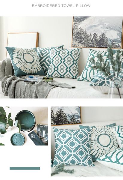 cushion/decorative pillow home decor embroidered cushion cover grey blue/white geometric floral canvas cotton suqare embroidery 45x45cm
cushion/decorative pillow home decor embroidered cushion cover grey blue/white geometric floral canvas cotton suqare embroidery 45x45cm