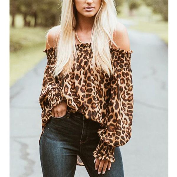 women's blouses & shirts 2021 fashion off shoulder leopard print ladies puff sleeve slash neck blouse all-matching pullover women, White
women's blouses & shirts 2021 fashion off shoulder leopard print ladies puff sleeve slash neck blouse all-matching pullover women, White