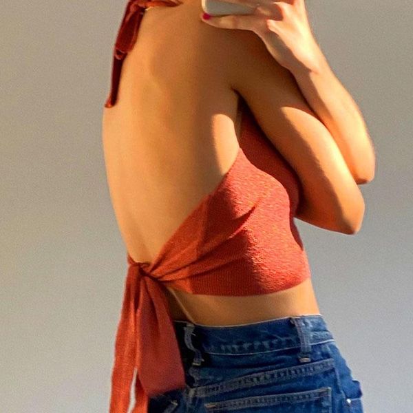 women's tanks & camis women backless ribbing crop chic design lace up sleeveless halter tank for ladies, White
women's tanks & camis women backless ribbing crop chic design lace up sleeveless halter tank for ladies, White