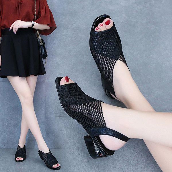 sandals 2021 women's summer mesh breathable sandal thick-heeled european american sets of feet fish mouth female plus size shoes, Black
sandals 2021 women's summer mesh breathable sandal thick-heeled european american sets of feet fish mouth female plus size shoes, Black
