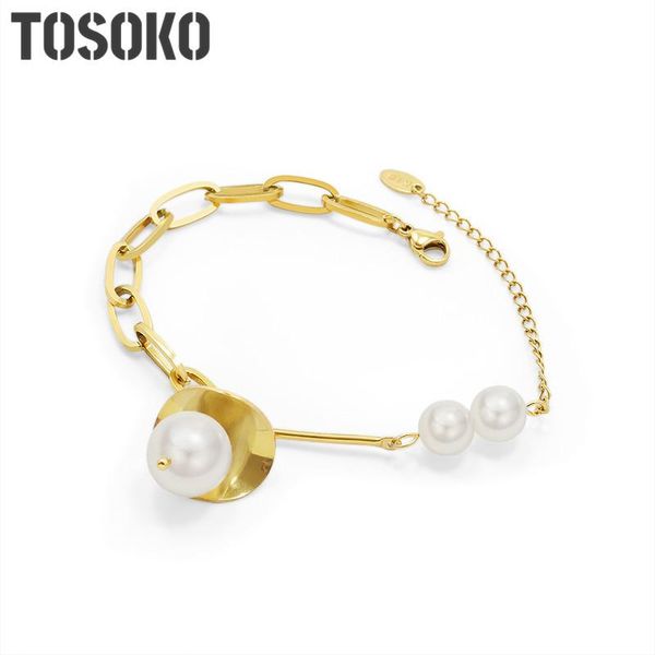tosoko stainless steel jewelry imitation pearl bracelet flower splicing link chain women's sweet bracelet bse205, Black
tosoko stainless steel jewelry imitation pearl bracelet flower splicing link chain women's sweet bracelet bse205, Black