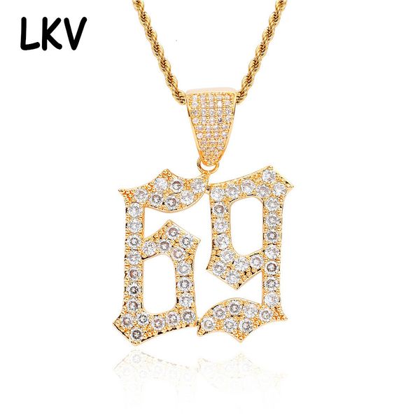 ins net red accessories 69 hip hop necklace copper set zircon 18k gold hiphop brand digital pendant, Silver
ins net red accessories 69 hip hop necklace copper set zircon 18k gold hiphop brand digital pendant, Silver