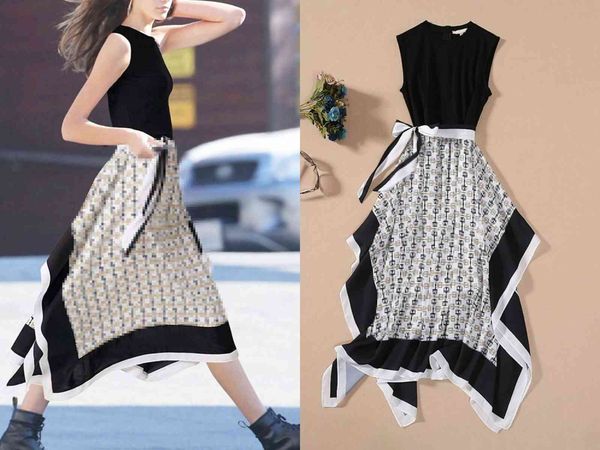 runway dresses summer high-quality catwalk french satin irregular stitching dress bre7, Black
runway dresses summer high-quality catwalk french satin irregular stitching dress bre7, Black