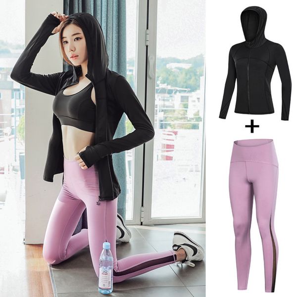 autumn women's fitness spring high elastic and breathable yoga suit solid color long sleeve jacket sportswear two piece set, Gray
autumn women's fitness spring high elastic and breathable yoga suit solid color long sleeve jacket sportswear two piece set, Gray