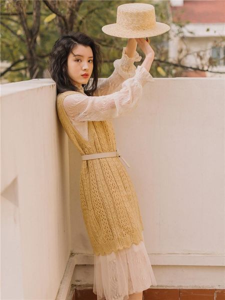fashion women's clothing knitted vest sweater retro two-piece dress autumn and winter long section two piece pants, White
fashion women's clothing knitted vest sweater retro two-piece dress autumn and winter long section two piece pants, White
