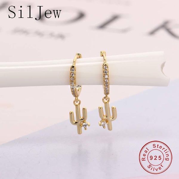 hoop & huggie siljew 925 sterling silver gold cactus dangle crystal cz drop earring piercing luxury zircon rock punk european jewelry brinco, Golden;silver
hoop & huggie siljew 925 sterling silver gold cactus dangle crystal cz drop earring piercing luxury zircon rock punk european jewelry brinco, Golden;silver