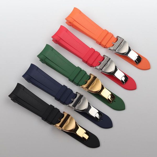watch bands 22mm black blue red orange green curved end soft silicone rubber wrist band with butterfly clasp for strap, Black;brown
watch bands 22mm black blue red orange green curved end soft silicone rubber wrist band with butterfly clasp for strap, Black;brown