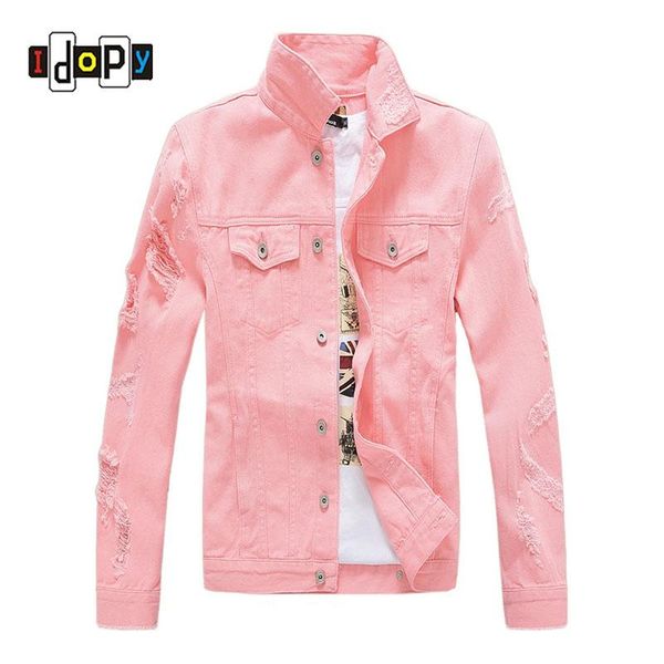 men's jackets idopy mens fashion hi-street slim fit distressed ripped multi-colors jean coat trucker denim jacket with holes for men, Black;brown
men's jackets idopy mens fashion hi-street slim fit distressed ripped multi-colors jean coat trucker denim jacket with holes for men, Black;brown