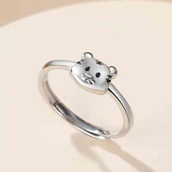 new niche design of the year tiger zodiac cute small index finger ring lucky open, Silver
new niche design of the year tiger zodiac cute small index finger ring lucky open, Silver