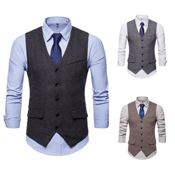 men's vests high-end wool wedding men suit vest high-quality cotton christmas slim fit business casual sport party host sleeveless jack, Black;white
men's vests high-end wool wedding men suit vest high-quality cotton christmas slim fit business casual sport party host sleeveless jack, Black;white