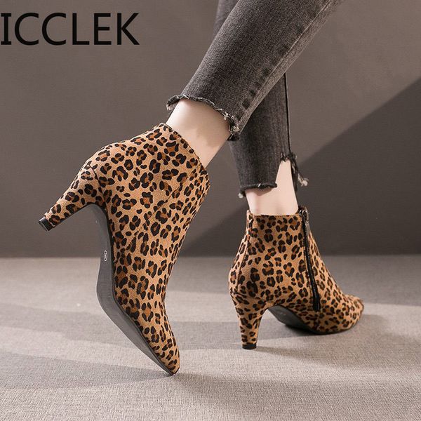 women zip pointed toe ankle boots ladies flock fashion leopard short boots female short plush spike high heels casual shoes 210428, Black
women zip pointed toe ankle boots ladies flock fashion leopard short boots female short plush spike high heels casual shoes 210428, Black