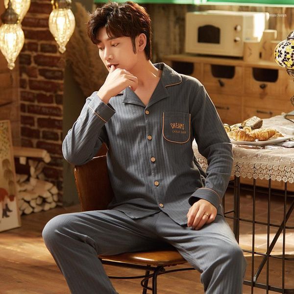 men's sleepwear 2021 autumn men pajamas long sleeve male set pure full cotton for homewear suit enlarged size 3xl1, Black;brown
men's sleepwear 2021 autumn men pajamas long sleeve male set pure full cotton for homewear suit enlarged size 3xl1, Black;brown
