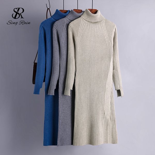 women turtleneck knitted dress korean slim long sleeve elastic sweater dress autumn winter thicken warm split dresses 210419, Black;gray
women turtleneck knitted dress korean slim long sleeve elastic sweater dress autumn winter thicken warm split dresses 210419, Black;gray