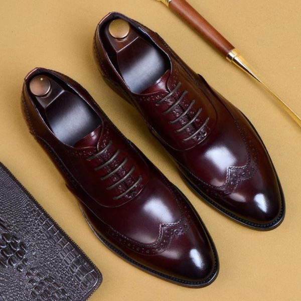 dress shoes mens brogue carving genuine leather formal suit wedding men business office work big yards 44 45 46, Black
dress shoes mens brogue carving genuine leather formal suit wedding men business office work big yards 44 45 46, Black