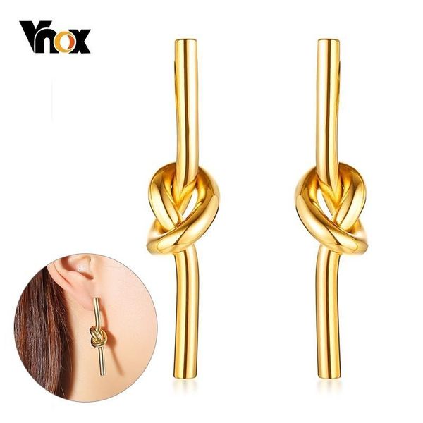 dangle & chandelier vnox unique knot drop earrings for women gold tone stainless steel earings female party jewelry elegant brincos, Silver
dangle & chandelier vnox unique knot drop earrings for women gold tone stainless steel earings female party jewelry elegant brincos, Silver
