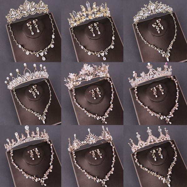 wedding jewelry sets fashion bridal crown necklace with earrings pearl crystal tiara and crowns hair ornaments women accessories, Slivery;golden
wedding jewelry sets fashion bridal crown necklace with earrings pearl crystal tiara and crowns hair ornaments women accessories, Slivery;golden