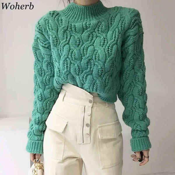 wohreb casual knitted crop pullovers winter clothes chic korean fashion twist sweaters for women turtleneck jumper solid sweater 210417, White;black
wohreb casual knitted crop pullovers winter clothes chic korean fashion twist sweaters for women turtleneck jumper solid sweater 210417, White;black