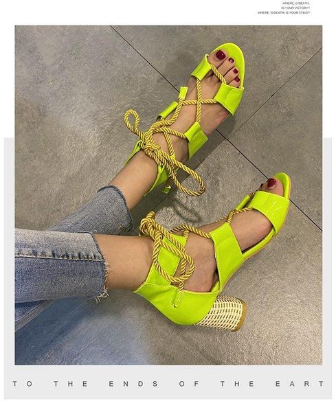 sandals 2021 fluorescent green square root ladies fashion outer wear high heels, Black
sandals 2021 fluorescent green square root ladies fashion outer wear high heels, Black
