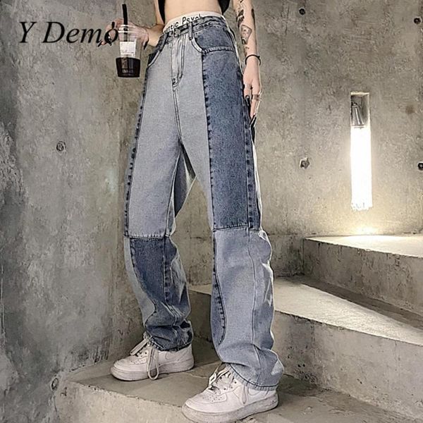 women's jeans y demo harajuku grunge high waist women color patchwork denim straight pants streetwear casual, Blue
women's jeans y demo harajuku grunge high waist women color patchwork denim straight pants streetwear casual, Blue