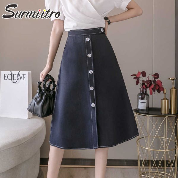 surmiitro spring summer office skirt women korean style single-breasted high waist aesthetic midi skirt female ol 210712, Black
surmiitro spring summer office skirt women korean style single-breasted high waist aesthetic midi skirt female ol 210712, Black