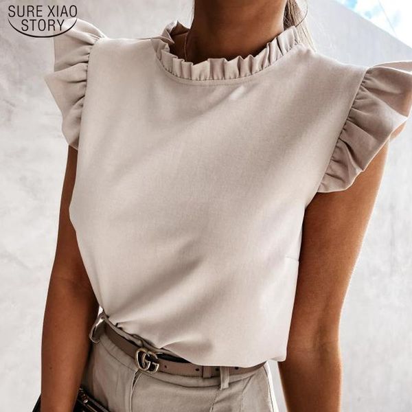 women's blouses & shirts casual o neck female cotton summer sleeveless women blouse fashion ruffles clothing blusas mujer 14576, White
women's blouses & shirts casual o neck female cotton summer sleeveless women blouse fashion ruffles clothing blusas mujer 14576, White
