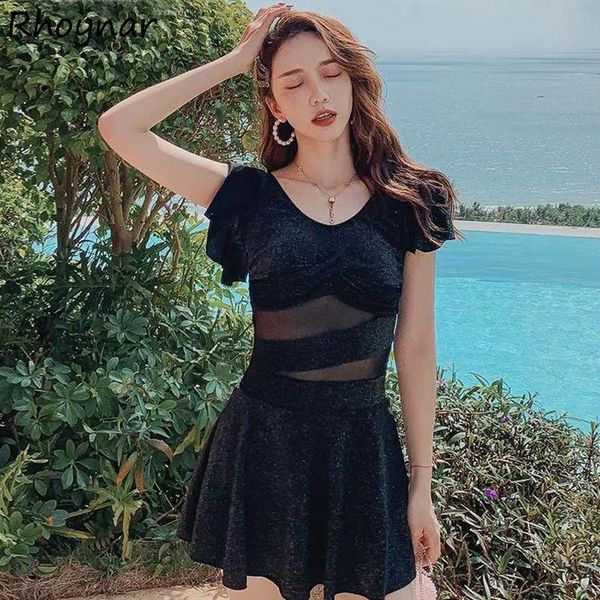 women's swimwear cover-up women elegant bathing mujer patchwork swimsuit high waist one piece korean slim casual fashion lurex backless, White;black
women's swimwear cover-up women elegant bathing mujer patchwork swimsuit high waist one piece korean slim casual fashion lurex backless, White;black