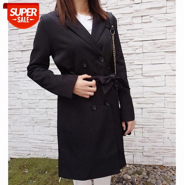 930499 ladies temperament west dress collar double-breasted net red windbreaker jacket with belt #j74r, Black
930499 ladies temperament west dress collar double-breasted net red windbreaker jacket with belt #j74r, Black