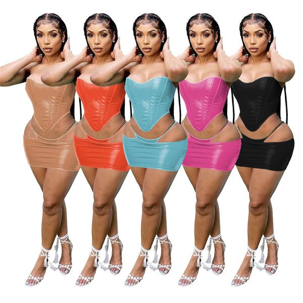 wholesale pu women dresses sets leather crop mini skirts matching nightclub summer two 2 piece dress bulk 6992, White
wholesale pu women dresses sets leather crop mini skirts matching nightclub summer two 2 piece dress bulk 6992, White