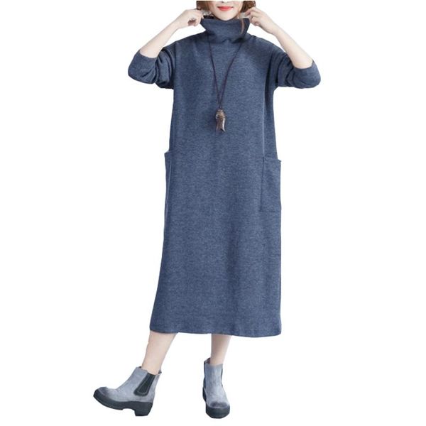 casual dresses plus size women's dress autumn winter knitted thickened turtleneck was thin over the knee loose long women, Black;gray
casual dresses plus size women's dress autumn winter knitted thickened turtleneck was thin over the knee loose long women, Black;gray