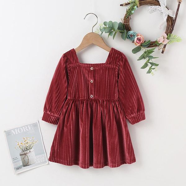 girl's dresses winter 2021 arrivals girls dress velvet long sleeve square collar wine red solid cute streetwear vestidos 0-24m, Red;yellow
girl's dresses winter 2021 arrivals girls dress velvet long sleeve square collar wine red solid cute streetwear vestidos 0-24m, Red;yellow