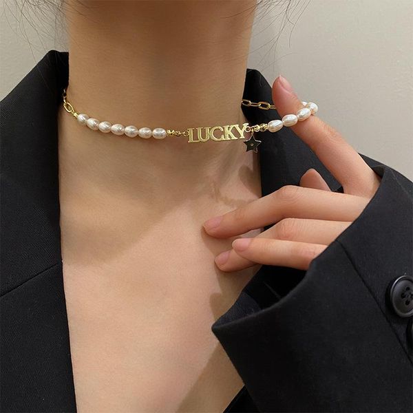chokers baroque pearl short necklace women light luxury letter multilayer 2021 fashion party jewelry, Golden;silver
chokers baroque pearl short necklace women light luxury letter multilayer 2021 fashion party jewelry, Golden;silver
